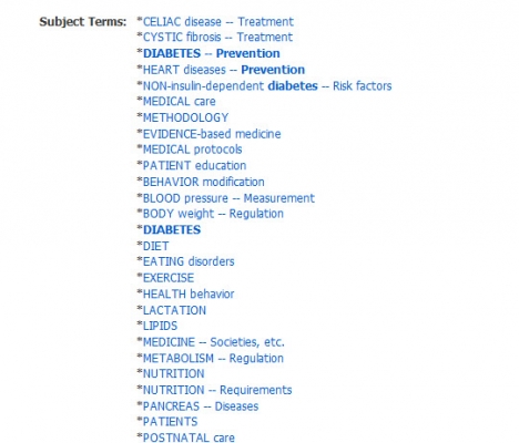 sample subject terms